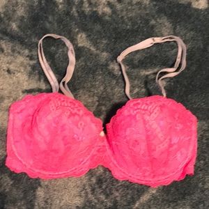 34D Pink Victoria’s Secret lace bra